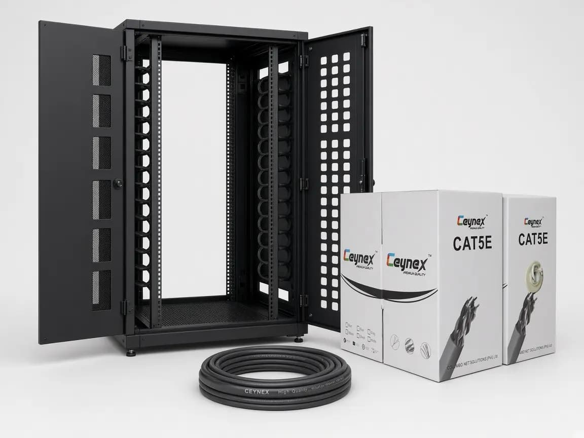 Ceynex network cables and rack cabinet