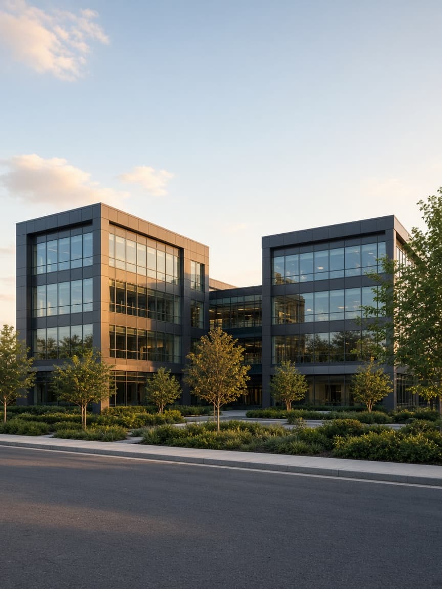 Two office buildings side by side