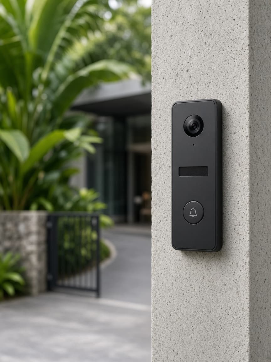 Video intercom on a gate pillar